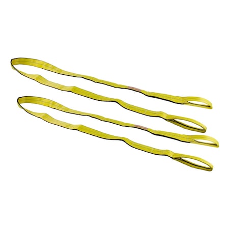 Mytee Products 4 inx8 ft Web Sling - 11500 LBS WLL Vertical - 2-Ply Eyelets Tow Lifting Straps, 2PK EERSL-48x2