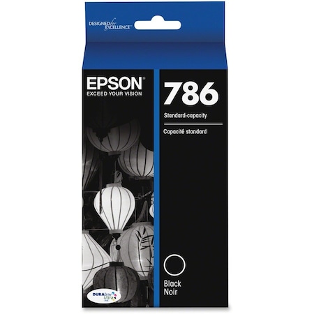 Epson DURABrite Ultra 786 Original Standard Yield Inkjet Ink Cartridge, Black T786120-S