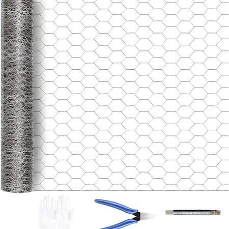 Wrightmaster 47.5 in. x 99 ft. 20-Gauge Reinforced Hot-Dip Galvanized Wire Mesh, Rust-Resistant Hexagonal Mesh ZR-5175P411247