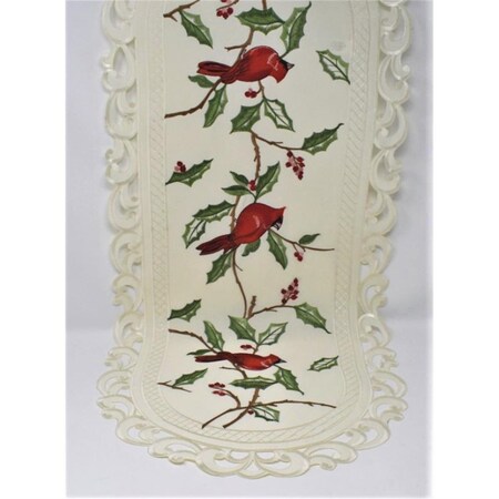 Sinobrite 16 x 36 in. Cardinal on Holy Table Runner H9368-16x36