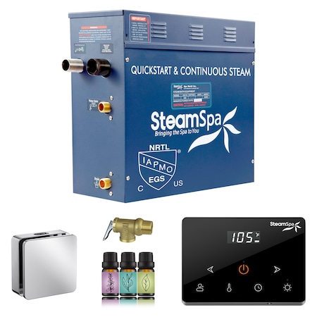 Steamspa Oasis Series 4.5KW Steam Bath Generator w/Continuous Steam Plus Handheld Control in Polished Chrome OAWS450CH