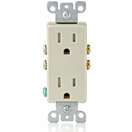 Leviton Duplex Decora Receptacle, 15 Amp, 125 Volt T5325-T