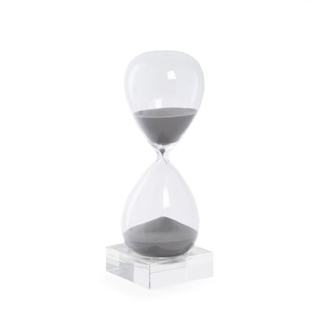 Bey Berk International Bey-Berk International 60 Minute Crystal Base Grey Sand Timer D837G