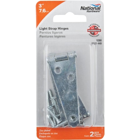 National Hardware 3'' Zinc Light Strap Hinge N127-431