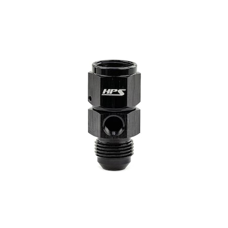 Hps Performance -10 AN Male to Female Fuel Pressure Gauge Adapter with 1/8 in NPT Female Port, Aluminum, Black AN192-10