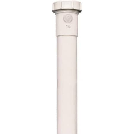 Plumb Pak Pipe Extension Tube, 1-1/2 in, 12 in L, Slip Joint, Polypropylene, White PP55-12W