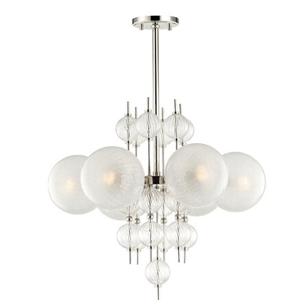 Hudson Valley Lighting Calypso 6 Light Chandelier 27.25 In. Polished Nickel 6427-PN