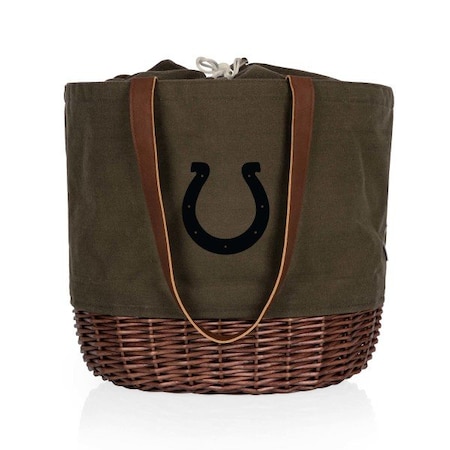 Picnic Time Family Of Brands NFL Indianapolis Colts - Coronado Canvas and Willow Basket Tote 203-00-140-144-2