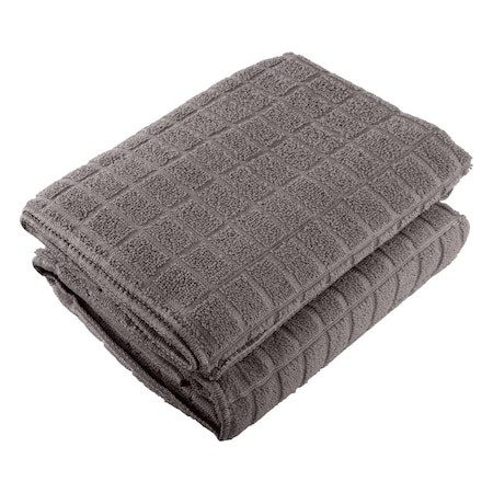 Wakeman 2-Piece Yoga Mat Towel and Gym Towel Set Sweat Absorbent & Quick Drying with Corner Pockets HT-YOGA-GRY