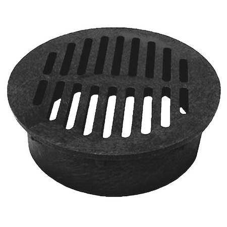 Nds 40 Drain Grate, 6 in Dia, 6-3/4 in L, 6-3/4 in W, Round, 1/4 in Grate Opening, HDPE, Black 40/0660SDB