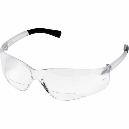 Mcr Safety Reader Safety Glasses, Clear Frameless Frame, 1.5 Diopter, Clear Lens, Anti-Scratch Coating BKH15