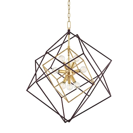 Hudson Valley Lighting Roundout 9 Light Chandelier 26 In. Aged Brass 1222-AGB