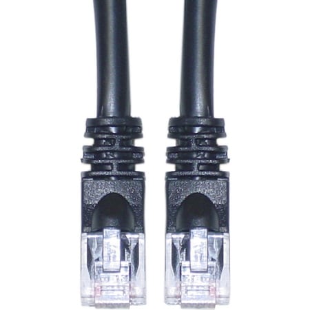 Cable Wholesale Cat5e Black Copper Ethernet Patch Cable, Snagless/Molded Boot, POE Compliant, 75 foot 10X6-02275