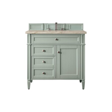 James Martin Vanities Brittany 36" Single Vanity, Sage Green, w/ 3 CM Tajnar Eclos Top 650-V36-SGR-3TJR