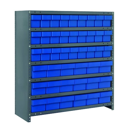 Quantum Storage Systems 7 SHELF CLOSED UNIT W/45 BLUE BINS CL1839-624BL