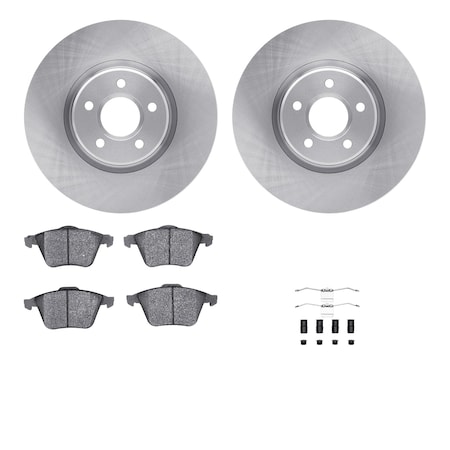 Dynamic Friction Co DFC Rotors with EURO 5000 Ceramic Brake Pads includes Hardware 6612-54079