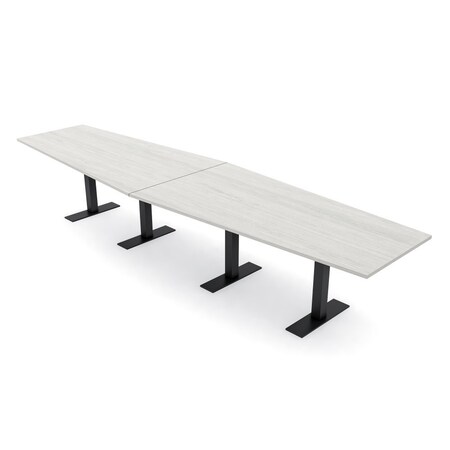Skutchi Designs 14ft Hexagon Conference Table With Power | Harmony Series | 14 Person Meeting Room Table HAR-HEX.IR-48X168-T.BK-K458-NA