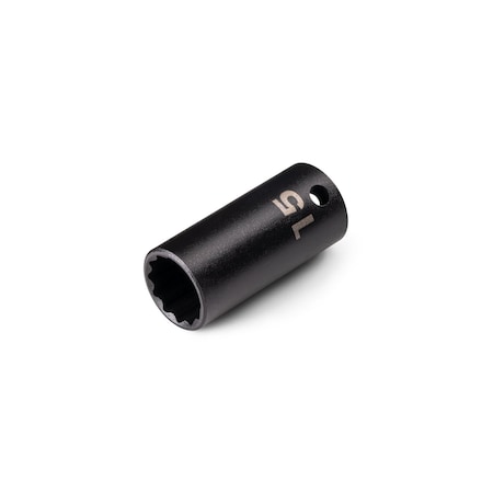 Tekton 3/8 Inch Drive x 15 mm Semi-Deep 12-Point Impact Socket SID14315