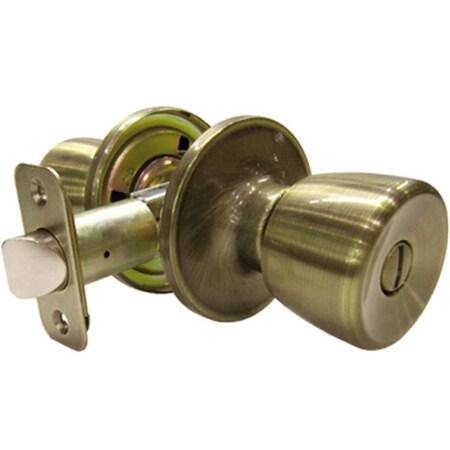 Taiwan Fu Hsing Industrial TruGuard Medium Tulip Style Knob Privacy Lockset, Antique Brass 221816