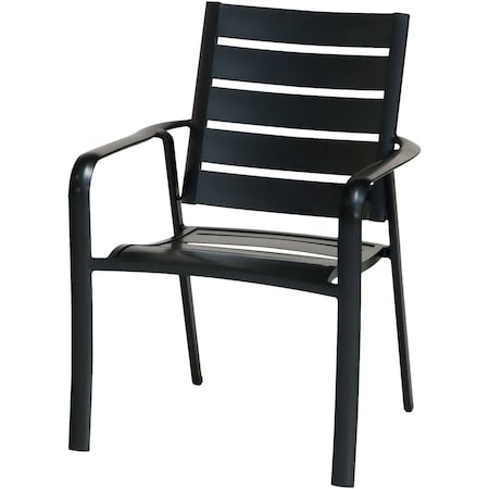 Hanover Cortino All-Weather Commercial-Grade Aluminum Slatted Dining Chair CORTDNCHR-1GM