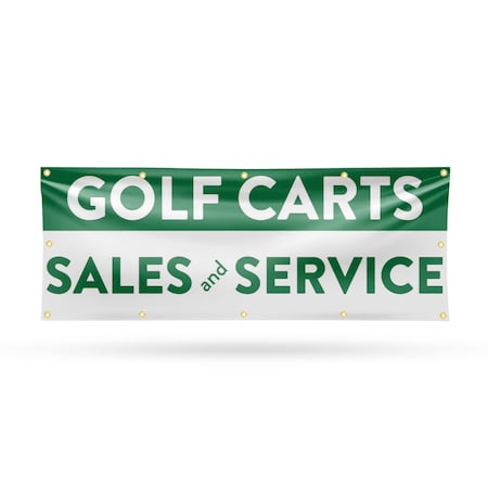 Signmission Golf Carts Sales and Service, 48 Inch x 120 Inch, Vinyl Banner B-120-30677