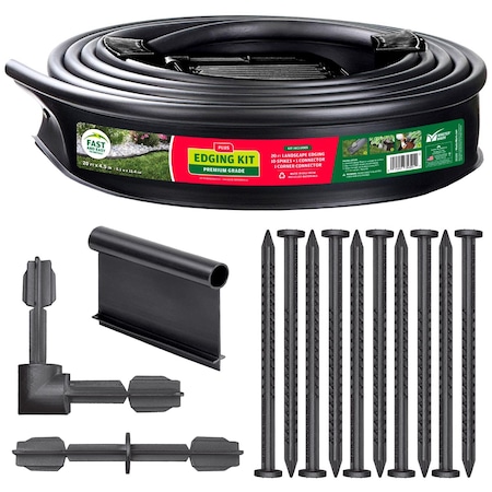 Master Mark 20 ft. L X 4.5 in. H Plastic Black Landscape Edging Kit 35320