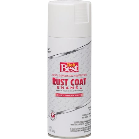 Do It Best Rust Coat Satin White Flat 12 Oz. Anti-Rust Spray Paint 203544D