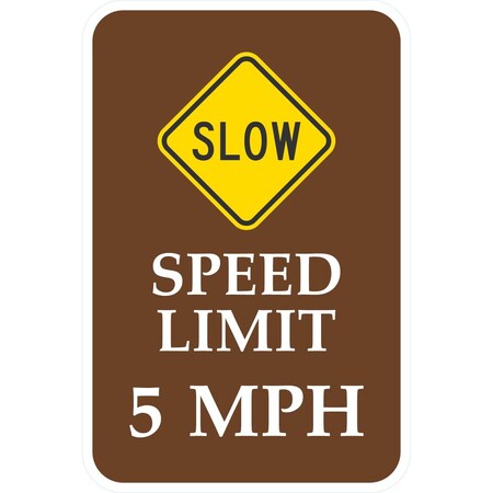 Lyle Slow Speed Limit 5 MPH, 12x18, Non-Reflective, Dark Green G-4590-NA_12x18