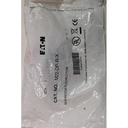 Eaton Push Button Operator, Mushroom Head, Non-Illuminated, 22.5 mm M22-DP-R-X