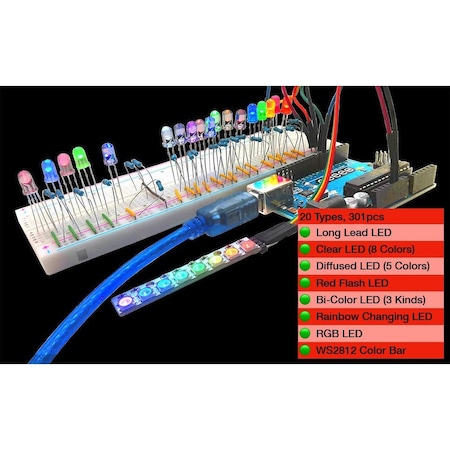 Florida Tools Mini LED Lights 5mm 20 Types 301 pcs FT914A