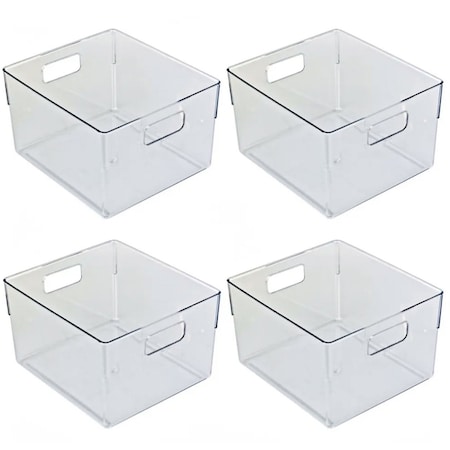 Azar Displays Storage Tote Bins With Handle, 4PK 556742-4PK
