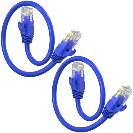 Maximm Cat6 Ethernet Cable 1ft 10Gbps 550MHz UTP, 2PK, Blue, 2PK CAT6CCA-1BL-2PK