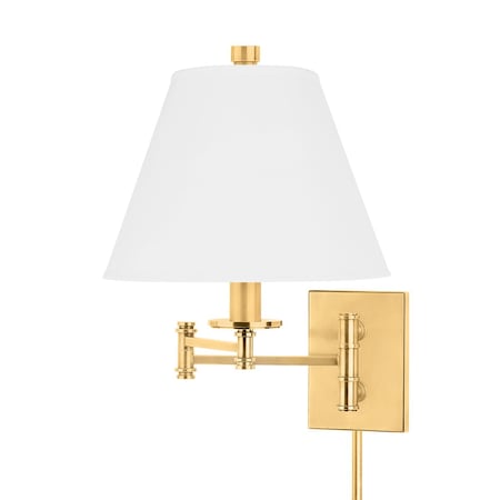 Hudson Valley Lighting Claremont 1 Light Wall Sconce 12 In. Aged Brass 7721-AGB-WS