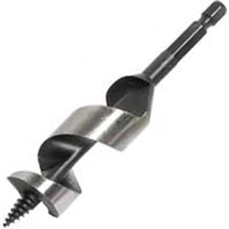 Green Leaf Auger Drill Bit, 3/4 in Dia, 4-1/2 in OAL, 1-Flute, 1/4 in Dia Shank, Hex Shank 60A-3/4