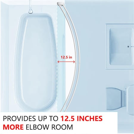 Utopia Alley Double Curved Aluminum Shower Rod, White DCR2WW
