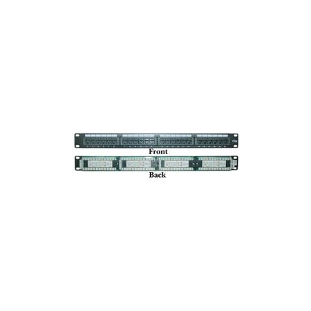 Cable Wholesale Rackmount 24 Port Cat5e Patch Panel, Horizontal, 110 Type, 568A & 568B Compatible, 1U 68PP-03024