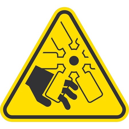 Lyle Cutting of Fingers or Hand/Engine Fan Symbol, 6x6, Non-Reflective, Yellow G-16955-ND_6x6