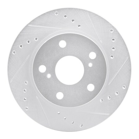 Dynamic Friction Co DFC Brake Rotor - Drilled and Slotted - Silver 631-76040R