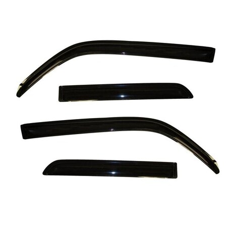 Ventshade Rainguards, Aerodynamic Design, Tape-On, Smoke, Acrylic, Set Of 4 94242