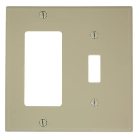 Leviton Combination Wallplate, Standard Size, Gang 2, Ivory 80707-I
