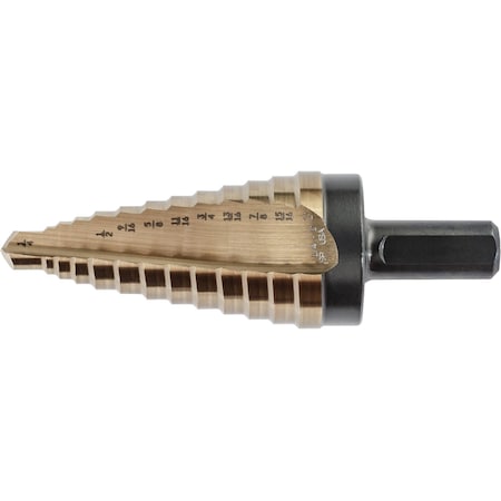 Auveco 1/4in - 1in Step Drill with 3 Flats 22639