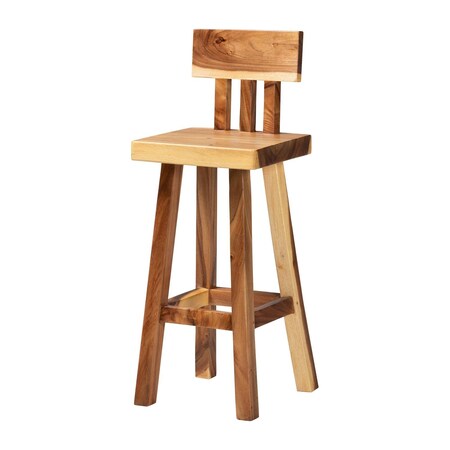 Bali & Pari Luli Solid Suar Wood Bar Stool 261-14333-ZORO
