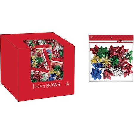 Santas Forest Gift Bow, 3 in, Traditional, Plastic, Assorted 67920