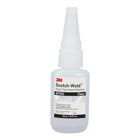 3M Glue Stick, Scotch-Weld Instant Adhesives Series, Clear, 0.71 oz, Bottle SF100