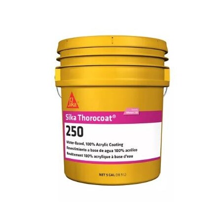 Sika Thorocoat 250 Water-Based 100% Acrylic Coating, Neutral, 5 Gallon Pail 808628