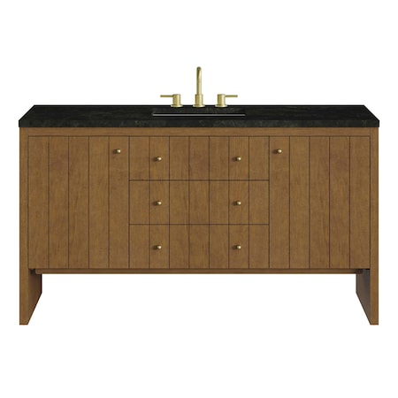 James Martin Vanities Hudson 60" Single Vanity, Honey Oak w/ 3 CM Phantome Eclos Top 435-V60S-HNO-3PHT