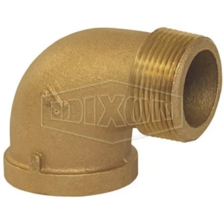 Dixon 90Deg Street Elbow, 1-1/2 in Nominal, FNPTF x MNPTF End Style, 125 lb, Brass SE9015B
