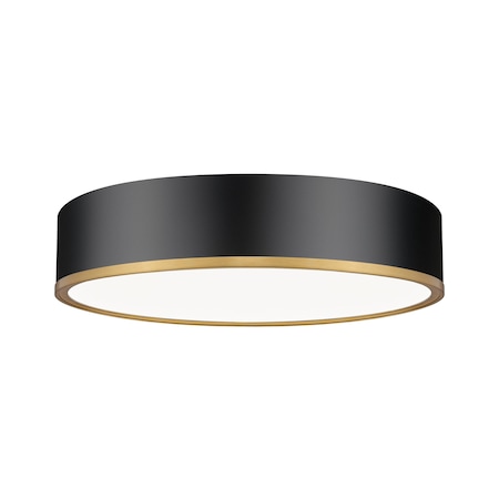 Z-Lite Bradley 1 Light Flush Mount, Matte Black and Modern Gold, 20.25 In W 1018F20-MB-MGLD-LED