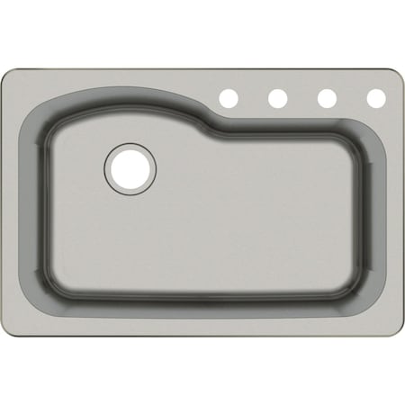 Cmi Compass Manufacturing 33'' x 22'' x 9'' Single Bowl Stainless Steel Top Mount Offset Kitchen Sink 482-8267