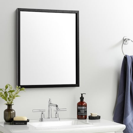 Homeroots 26" Black Bathroom Vanity Mirror 607216